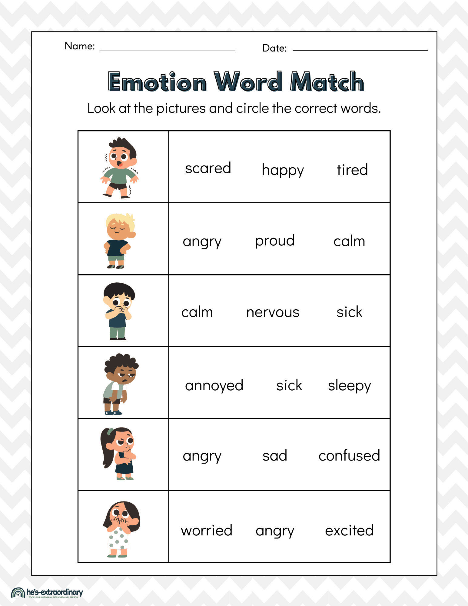 Emotions Booklet For Kids
